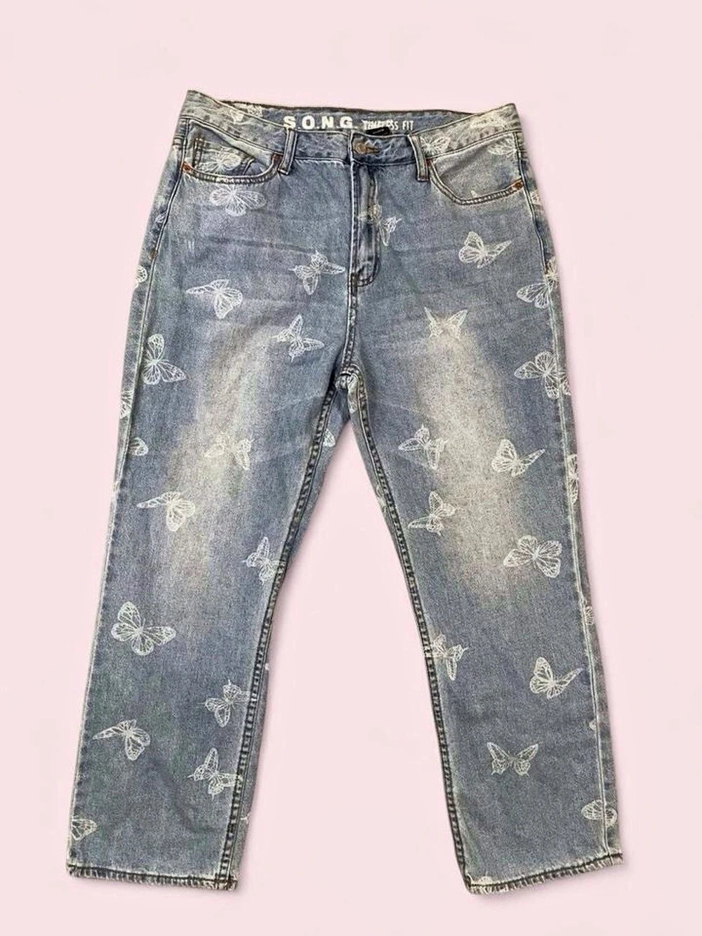 S.O.N.G Timeless Fit Butterfly Straight Leg Jeans 7/28